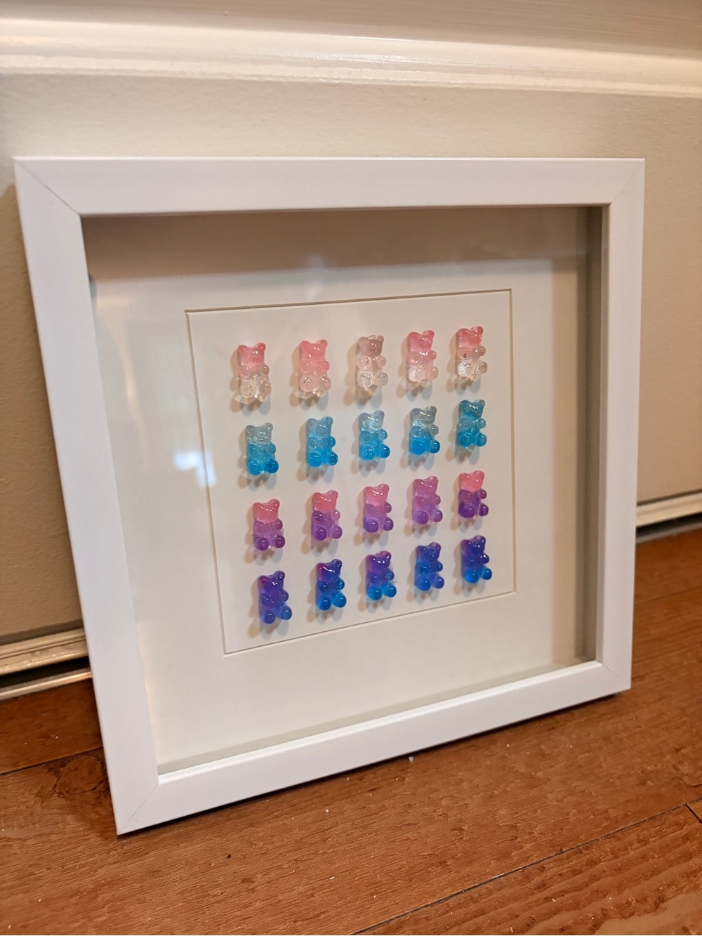 Gummy Bear Shadow Box Wall Art - Pastel Gradient